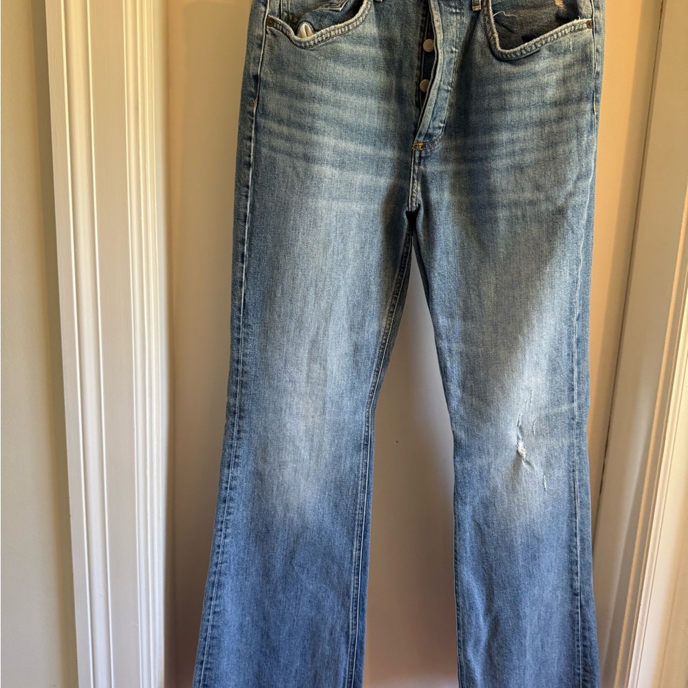 Denim Forum Blue Bootcut Jeans with Faded Wash